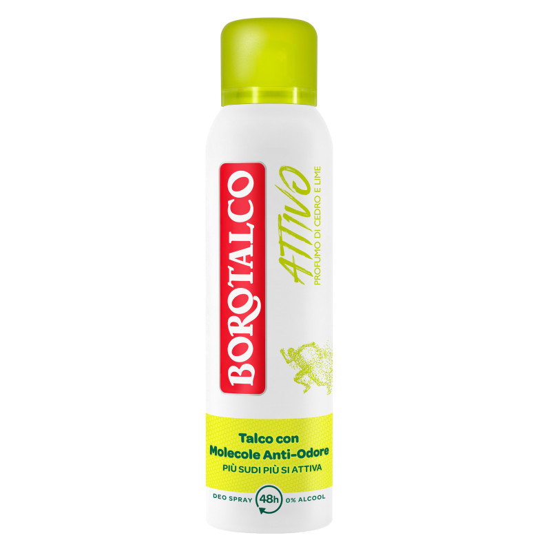 Attivo Deodorante Deo Spray 48h Cedro Lime 150ml Borotalco