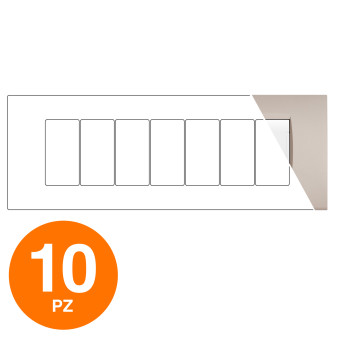 MAPAM Placca Tecnopolimero ART 8007-12 7P Sabbia - Confezione 10pz - mod. 8007-12 - Compatibile con BTicino LIVING