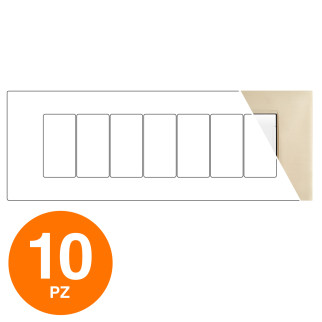 MAPAM Placca Tecnopolimero ART 8007-13 7P Oro - Confezione 10pz - mod. 8007-13 - Compatibile con BTicino LIVING