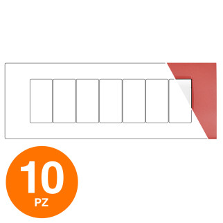 MAPAM Placca Tecnopolimero ART 8007-15 7P Corallo - Confezione 10pz - mod. 8007-15 - Compatibile con BTicino LIVING