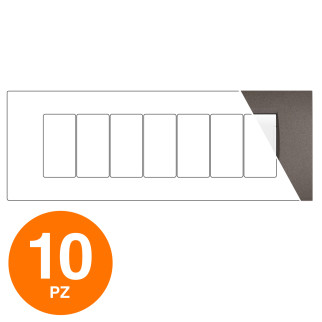 MAPAM Placca Tecnopolimero ART 8007-7 7P Testa Di Moro - Confezione 10pz - mod. 8007-07 - Compatibile con BTicino LIVING