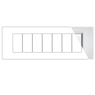 MAPAM Placca Vetro ART 7P Bianco - mod. 8007BL-1 - Compatibile con BTicino LIVING