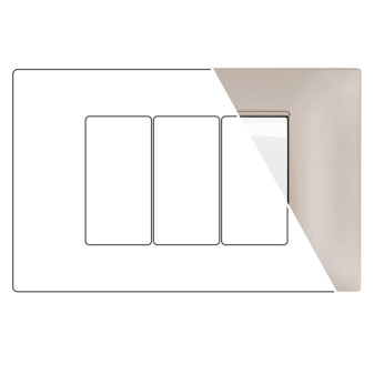 MAPAM Placca Alluminio GEM 3P Champagne - mod. 6003LL-2 - Compatibile con Vimar PLANA