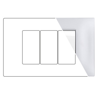 MAPAM Placca Alluminio GEM 3P Silver - mod. 6003LL-3 - Compatibile con Vimar PLANA