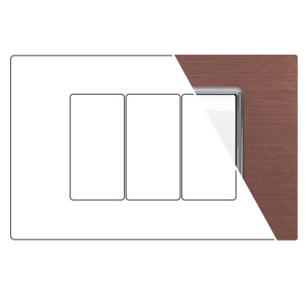 MAPAM Placca Alluminio GEM 3P - mod. 6003LL-6 - Compatibile con Vimar PLANA