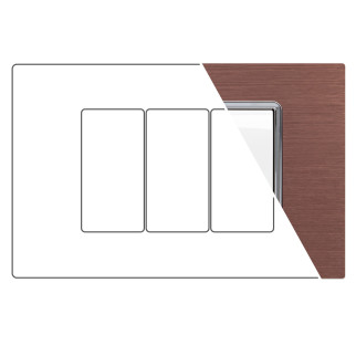 MAPAM Placca Alluminio GEM 3P - mod. 6003LL-6 - Compatibile con Vimar PLANA