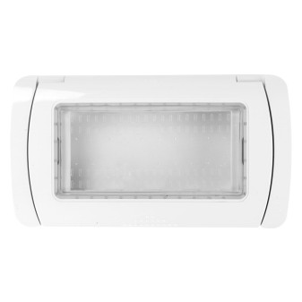 MAPAM Placca Idrobox IP55 ART 4P Bianco - mod. S8004B - Compatibile con BTicino LIVING