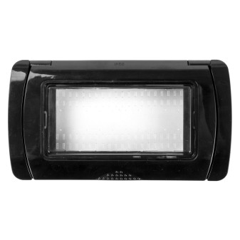 MAPAM Placca Idrobox IP55 ART 4P Nero - mod. S8004N - Compatibile con BTicino LIVING