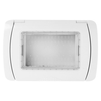 MAPAM Placca Idrobox IP55 GEM 3P Bianco - mod. S6003B - Compatibile con Vimar PLANA