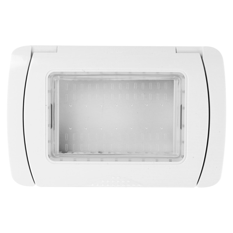 MAPAM Placca Idrobox IP55 GEM 3P Bianco - mod. S6003B - Compatibile con Vimar PLANA