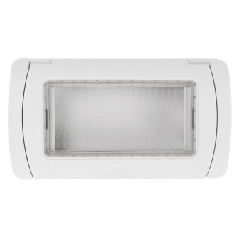MAPAM Placca Idrobox IP55 GEM 4P Bianco - mod. S6004B - Compatibile con Vimar PLANA