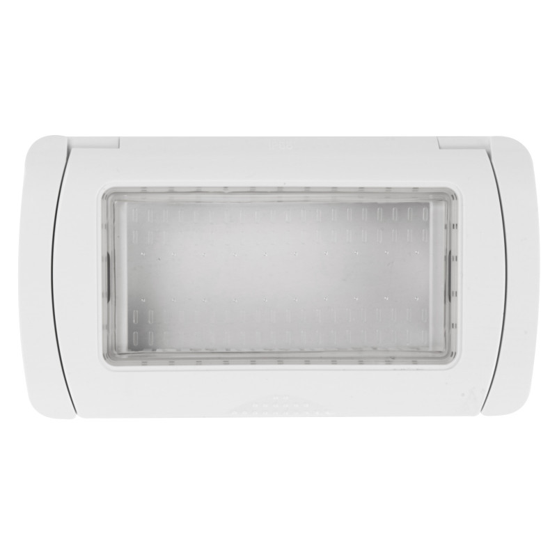 MAPAM Placca Idrobox IP55 GEM 4P Bianco - mod. S6004B - Compatibile con Vimar PLANA