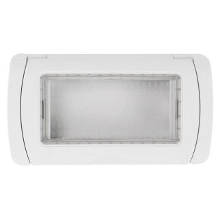 MAPAM Placca Idrobox IP55 GEM 4P Bianco - mod. S6004B - Compatibile con Vimar PLANA