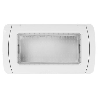 MAPAM Placca Idrobox IP55 JOY 4P Bianco - mod. S5004B - Compatibile con BTicino MATIX