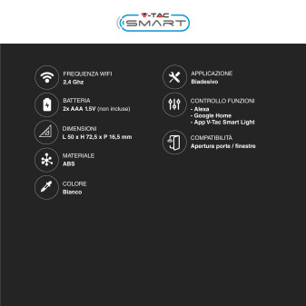 VT-5177 Sensore Porta Wi-Fi Colore Bianco V-Tac Smart