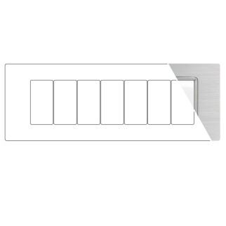 MAPAM Placca Alluminio GEM 7P Silver - mod. 6007LL-3 - Compatibile con Vimar PLANA