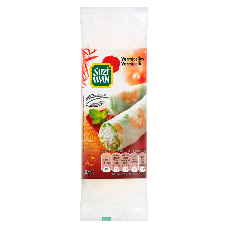 Vermicelli di Soia Pronti in 4 Minuti 100g Suzi Wan