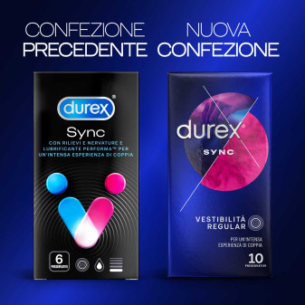 Preservativi Durex Sync con Lubrificante Performa da 10