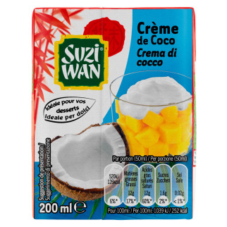 Crema di Cocco da 200ml Ideale per Dolci Suzi Wan