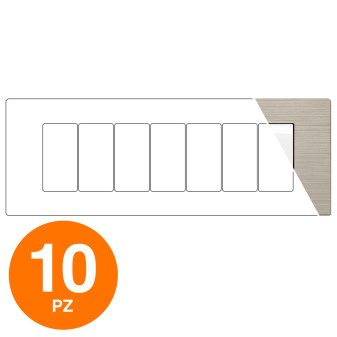 MAPAM Placca Tecnopolimero Spazzolato GEM 7P Sabbia - Confezione 10pz - mod. M6007SL-4 - Compatibile con Vimar PLANA