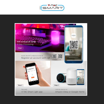 VT-7208 Lampada LED da Tavolo 8W RGB Colore Nero V-Tac Smart