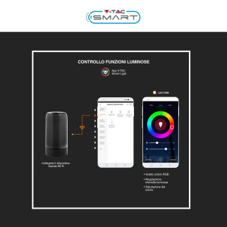 VT-7208 Lampada LED da Tavolo 8W RGB Colore Nero V-Tac Smart