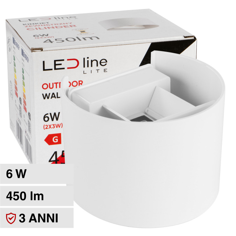 Lampada LED Muro 6W SMD IP54 Applique LED Line Lite Bianca