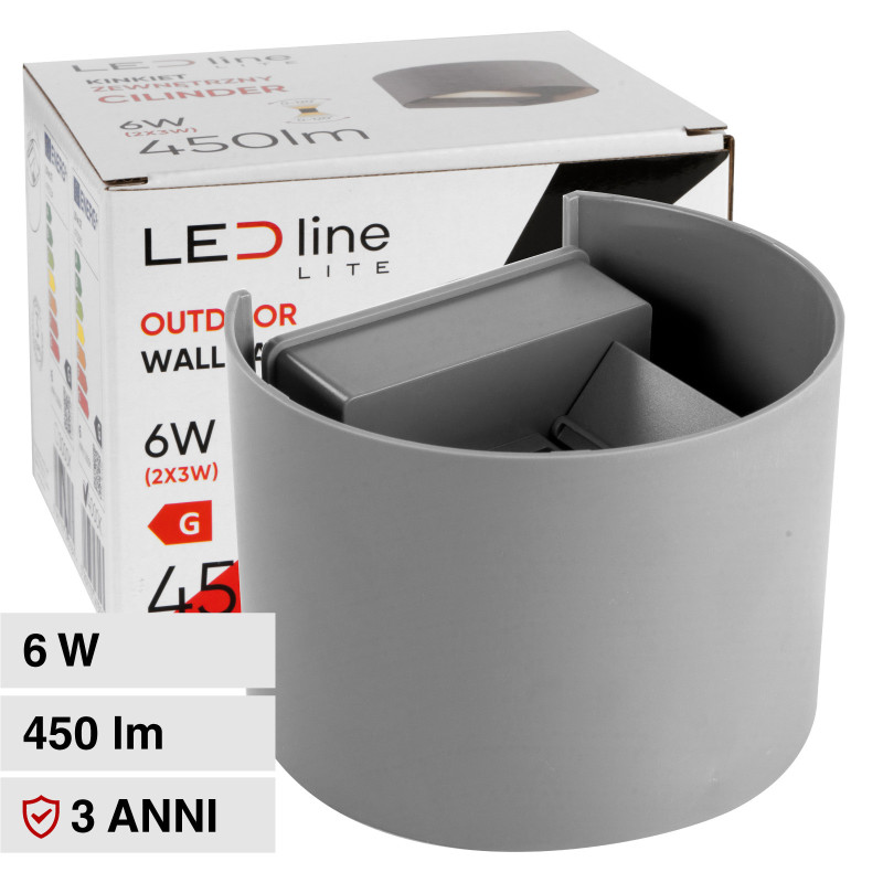 Lampada LED Muro 6W SMD Applique IP54 LED Line Lite Girigia