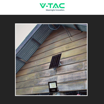 VT-55050 Faro LED 6W con Pannello Solare IP65 Nero V-Tac