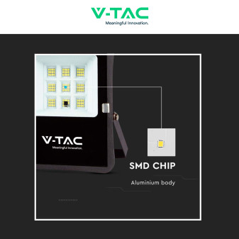 VT-55050 Faro LED 6W con Pannello Solare IP65 Nero V-Tac