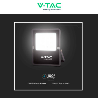 VT-55050 Faro LED 6W con Pannello Solare IP65 Nero V-Tac