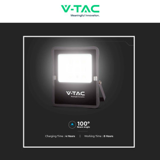 VT-55050 Faro LED 6W con Pannello Solare IP65 Nero V-Tac