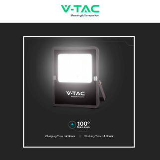 VT-55100 Faro LED 12W con Pannello Solare IP65 Nero V-Tac