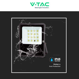 VT-55200 Faro LED 16W con Pannello Solare IP65 Nero V-Tac