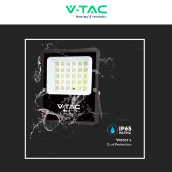 VT-55300 Faro LED 20W con Pannello Solare IP65 Nero V-Tac