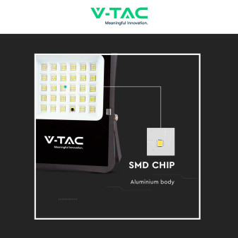 VT-55300 Faro LED 20W con Pannello Solare IP65 Nero V-Tac