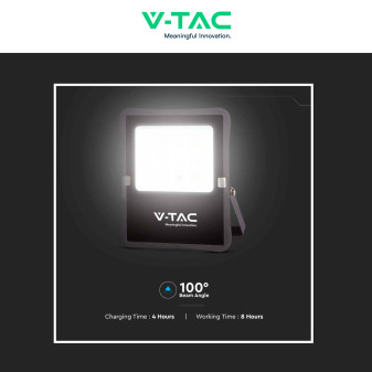 VT-55300 Faro LED 20W con Pannello Solare IP65 Nero V-Tac