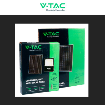 VT-55300 Faro LED 20W con Pannello Solare IP65 Nero V-Tac