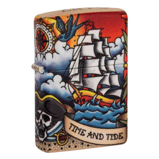 Accendino Zippo 49532 Nautical Tattoo Ricaricabile Antivento