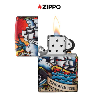 Accendino Zippo 49532 Nautical Tattoo Ricaricabile Antivento