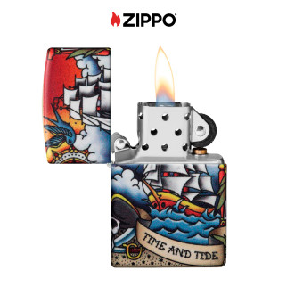 Accendino Zippo 49532 Nautical Tattoo Ricaricabile Antivento