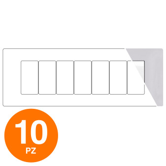 MAPAM Placca Tecnopolimero GEM 7P Grigio Chiaro - Confezione 10pz - mod. 6007-04 - Compatibile con Vimar PLANA