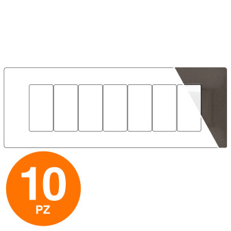MAPAM Placca Tecnopolimero GEM 7P Bronzo - Confezione 10pz - mod. 6007-07 - Compatibile con Vimar PLANA