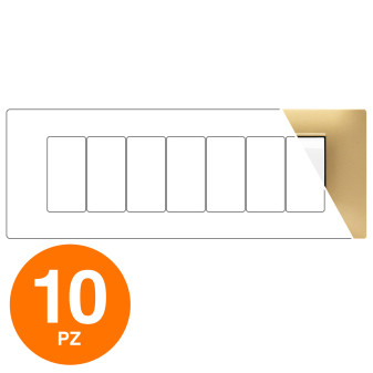 MAPAM Placca Tecnopolimero GEM 7P Oro - Confezione 10pz - mod. 6007-12 - Compatibile con Vimar PLANA