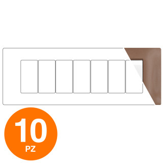 MAPAM Placca Tecnopolimero GEM 7P Rame - Confezione 10pz - mod. 6007-14 - Compatibile con Vimar PLANA