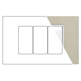 MAPAM Placca Vetro GEM 3P Champagne - mod. 6003BL-5 - Compatibile con Vimar PLANA