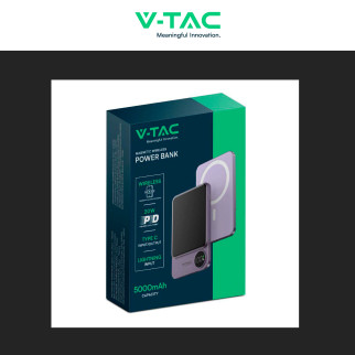 Power Bank 5000mAh Ricarica Rapida PD V-Tac VT-50005
