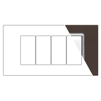 MAPAM Placca Vetro GEM 4P Testa di Moro - mod. 6004BL-6 - Compatibile con Vimar PLANA