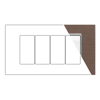 MAPAM Placca Alluminio JOY 4P - mod. 5004LL-5 - Compatibile con BTicino MATIX