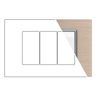 MAPAM Placca Alluminio JOY 3P Champagne - mod. 5003LL-2 - Compatibile con BTicino MATIX